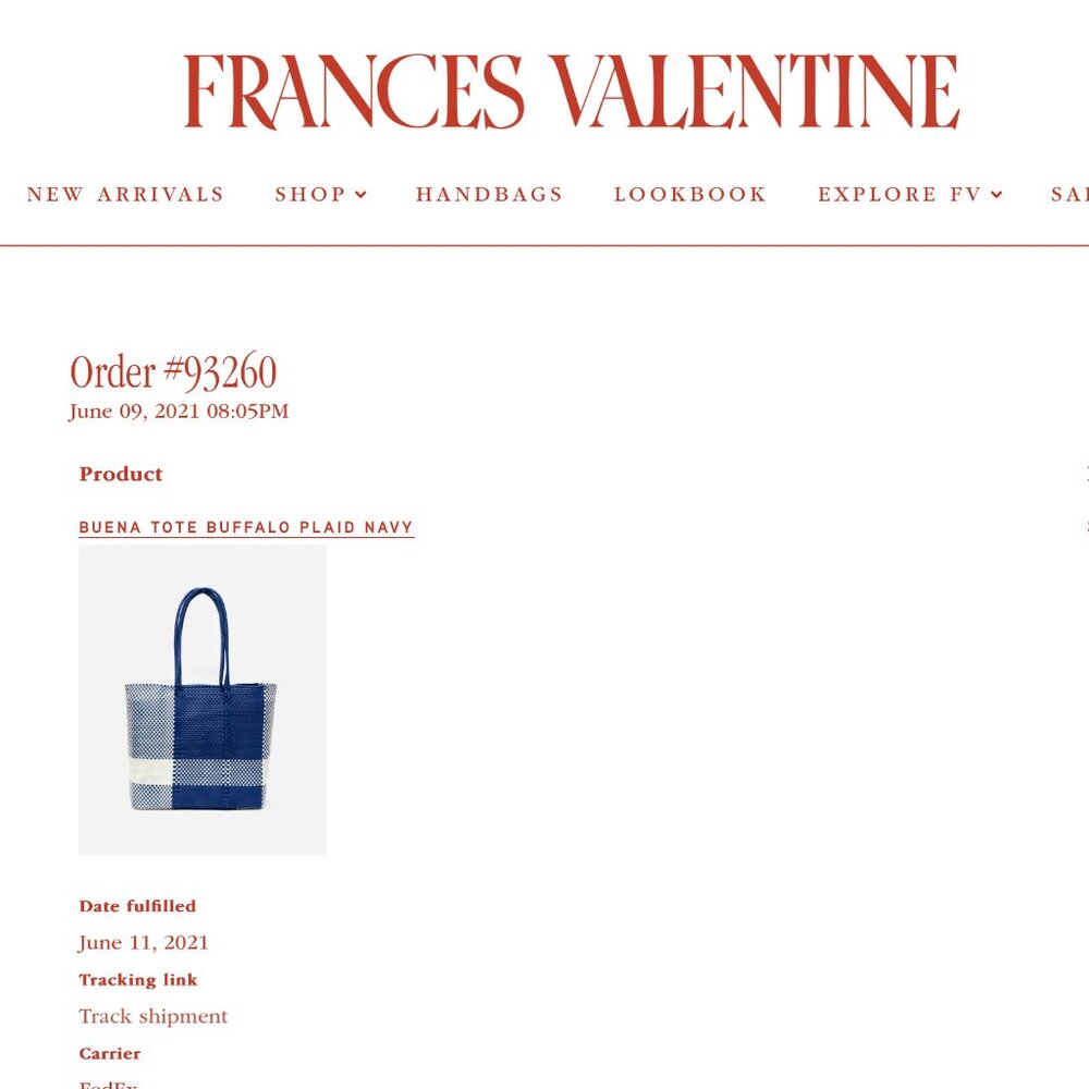Frances Valentine Buena Tote Plaid Navy - Picture 9 of 9